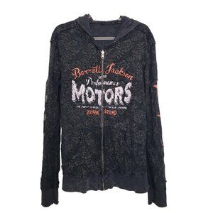 Barrett Jackson Reversible Jacket Lace Distressed Muscle Cars Womens Size Medium